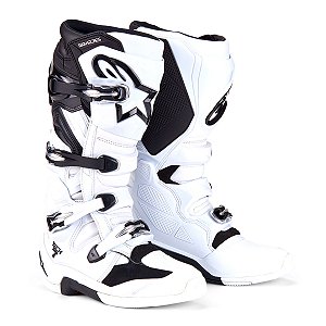BOTA ALPINESTARS TECH 7 BRANCO PRETO TAM 10 ( BR 41 )