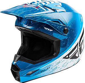 Capacete Motocross Enduro Trilha Fly Kinetic K120 Azul / Branco 58