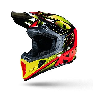 Capacete Motocross Enduro Trilha ASW Core Rush Preto / Amarelo 58
