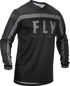 CAMISA FLY F16 2021 MOTOCROSS TRILHA PRETO CINZA TAM G