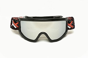 OCULOS MOTOCROSS MATTOS RACING MX LENTE ESPELHADA PRETO