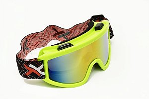 OCULOS  MATTOS RACING MX LENTE ESPELHADA AMARELO FLUOR