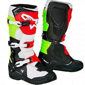 BOTA ALPINESTARS TECH 3 VERMELHO AMARELO TAM 11 (42/43) MOTOCROSS TRILHA