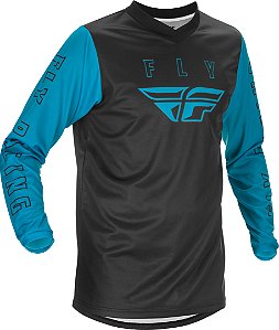 CAMISA FLY F16 2021 MOTOCROSS TRILHA AZUL PRETO TAM G