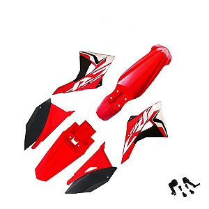 Kit Plástico El1te Biker Com Adesivos Honda Crf 230 Vermelho