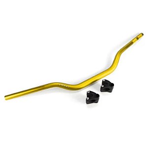 Guidão Moto Vyrus Fat Bar Off Road Alto + Adaptador Dourado