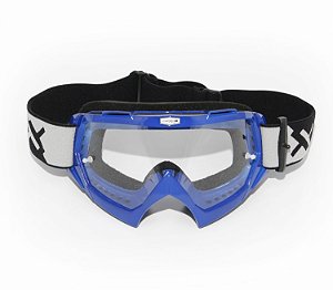 OCULOS MOTOCROSS TRILHA MATTOS RACING COMBAT CRISTAL AZUL