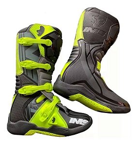 BOTA MOTOCROS IMS FACTORY PRETA AMARELA FLUOR TAM (8,5 / 42)