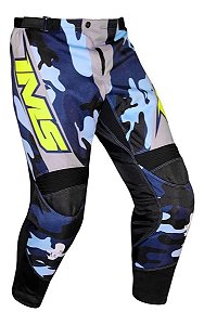 CALCA MOTOCROSS TRILHA ENDURO IMS ARMY CAMO AZUL TAM 40