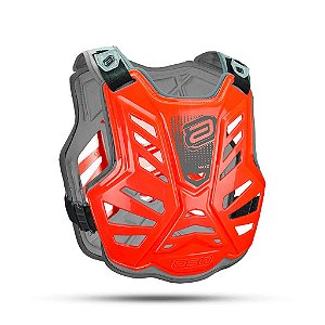 COLETE MOTOCROSS TRILHA VELOCROS ASW MAXX LITE LARANJA PRET