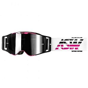 OCULOS ASW  MOTOCROSS A3 TRIPLE BRANCO ROSA PRETO 2021