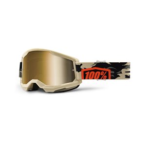 OCULOS 100% MOTOCROSS ENDURO TRILHA STRATA ESPELHADO MERCURY AMARELO FLUOR  - BIRUTTA PECAS E ACESSORIOS LTDA