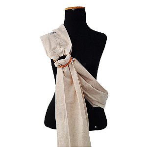 Sling Unissex 100% Algodão Argola Liso Nude com Argola Ouro Velho Gesta Slings