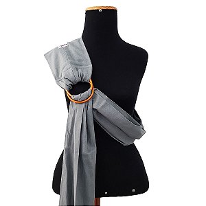 Sling Unissex 100% Algodão Argola Liso Cinza com Argola Ouro Velho Gesta Slings