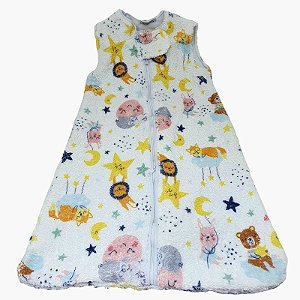 Saco de Dormir em Moletom Peluciado com Zíper 3 a 6 Meses Estrelas Gesta Slings