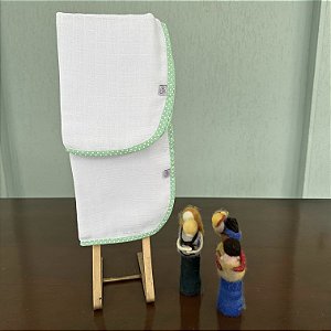 Fralda de Boca Avulsa Poá Verde e Branco Gesta Slings