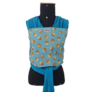 Sling Unissex 100% Algodão Wrap Azul Claro com Estampa Gesta Slings