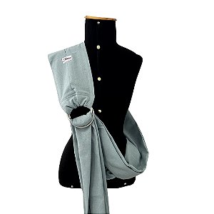 Sling Unissex 100% Algodão Argola Liso Azul Claro com Argola Prata Gesta Slings
