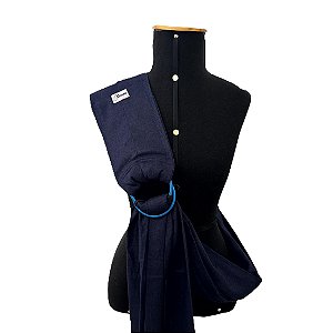 Sling Unissex 100% Algodão Argola Liso Azul Marinho com Argola Azul Royal Gesta Slings