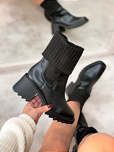 Bota Meia Feminina Sofy Preta