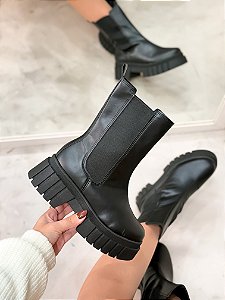 Coturno Feminino Cali Chelsea Preto