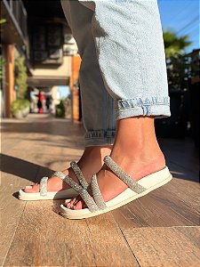 Birken Feminina Zaya Off-white Strass