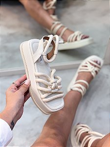 PRÉ VENDA - Flatform Feminina Cordas Trancoso Off-white