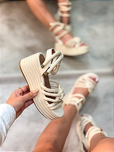 Sandália Feminina Anabela Isabella Off-white