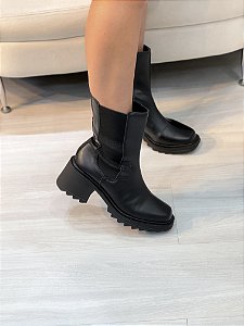 Bota Feminina Malu Chelsea Preta