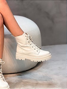 Coturno Feminino Carol Off-white