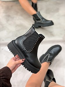 Coturno Feminino Rebeca Chelsea preto