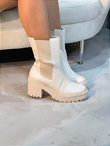Bota Feminina Leticia Chelsea Off-white