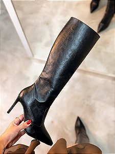 Bota Feminina Mirela Preta Cano Longo