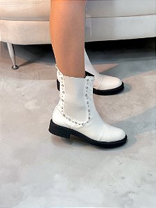 Coturno Feminino Chelsea Alice Off-white