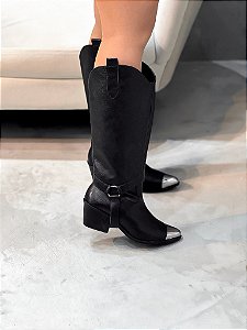 Bota Feminina Giovana Preta 2 em 1