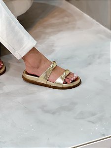 Birken Feminina Ester Ouro light em Couro