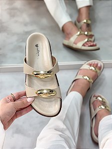 Birken Feminina Ester Off-white em Couro