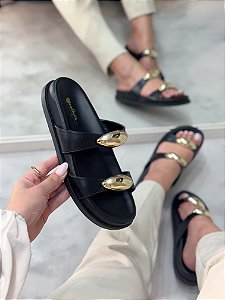 Birken Feminina Ester Preta em Couro