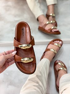 Birken Feminina Ester Camel em Couro