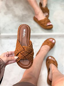 Flatform Feminina Jade Camel em Corda