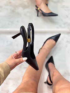 Scarpin Slingback Feminino Olivia Preto