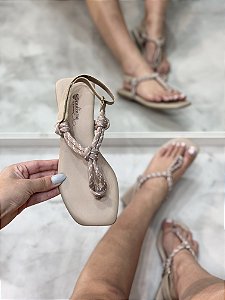 Rasteira Feminina Ana Nude em corda