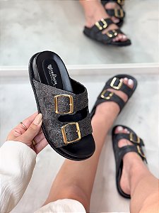 Birken Feminina Alana em Couro Preto