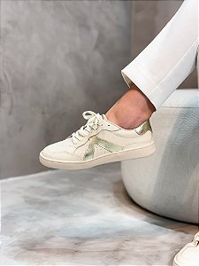 Tênis Feminino Francine Off/Ouro