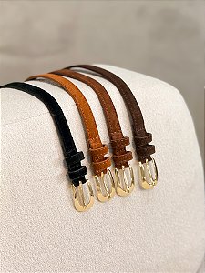 Cinto Feminino Fino Elisa em Camurça Couro