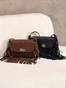 Bolsa Feminina Boho Savana em Couro Camurça