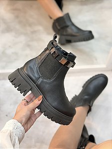 Coturno Feminino Aimê Preto