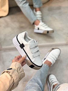 Tênis Feminino Nati Off-white/Bege em Couro