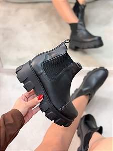 Coturno Feminino Chelsea Noa Preto