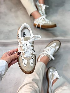 Tênis Feminino Aurora Branco/Bege